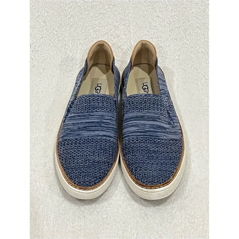 UGG Sammy Navy Heather Knit Slip On Sneakers Size 9